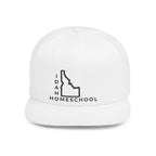 Idaho Homeschool Flat Bill Snapback Hat (BLACK embroidery)