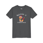 Youth Tee - "Meow-y Christmas" Cute Cat Kids Holiday T-Shirt