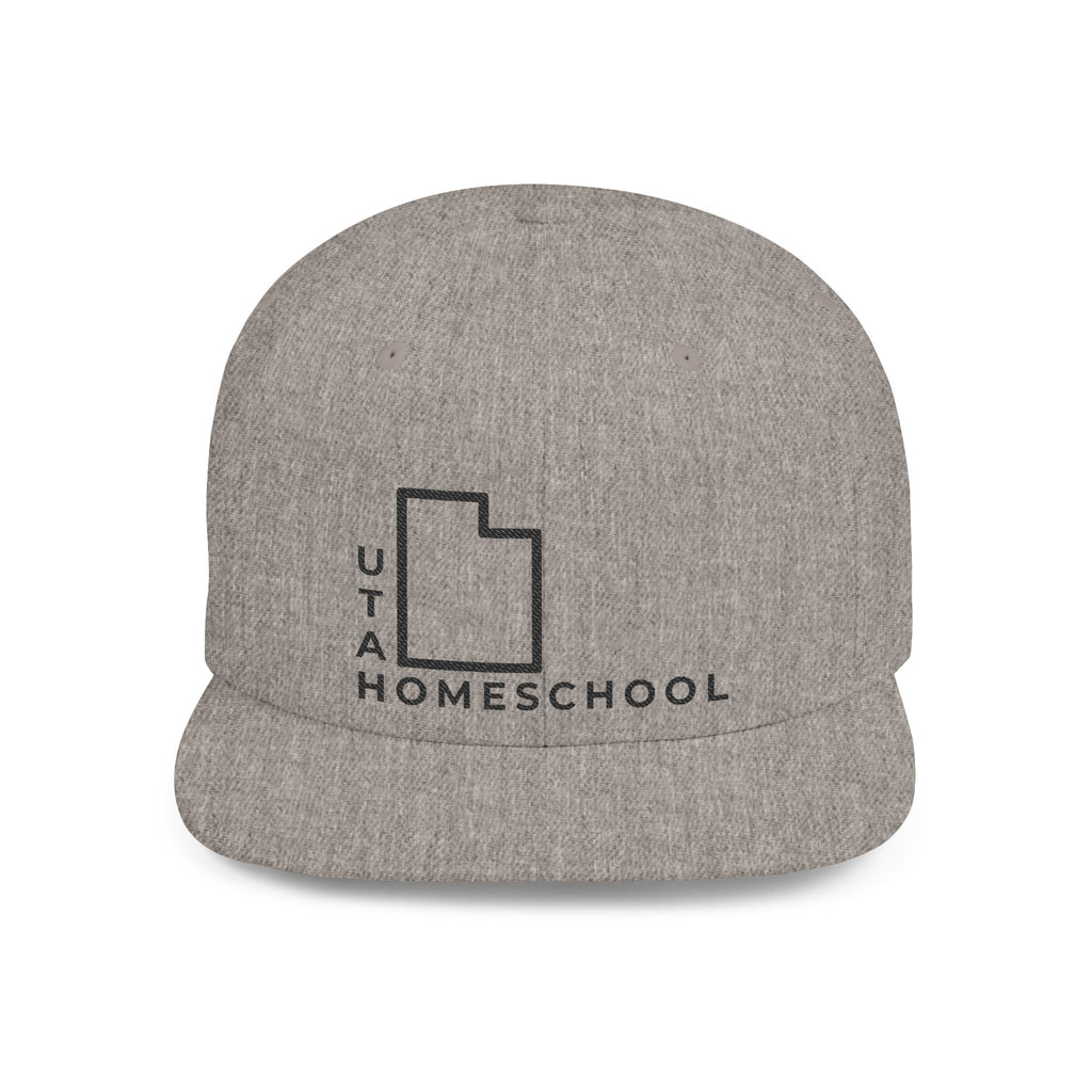 Utah Homeschool Flat Bill Snapback Hat (BLACK embroidery)