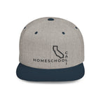 California Homeschool Flat Bill Snapback Hat (BLACK embroidery)
