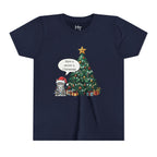 Youth Tee — "Have a Meowy Christmas" Cat & Christmas Tree Holiday Shirt