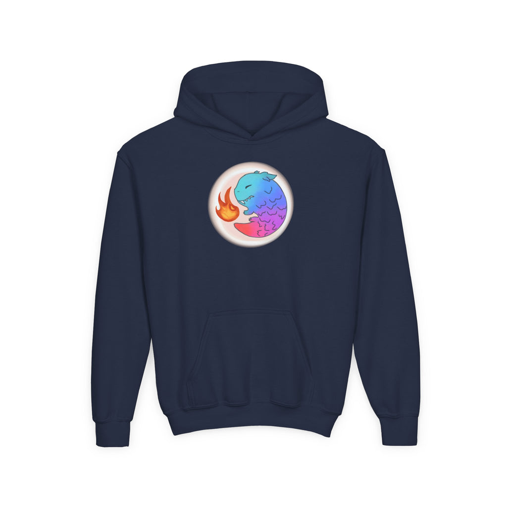 Youth Hoodie — Colorful Fire-Breathing Dragon Graphic