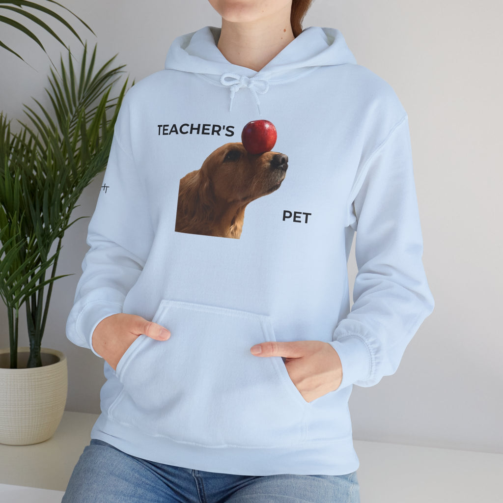 Teacher’s Pet Hoodie – Funny Dog with Apple Design