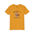 Youth Tee - "Meow-y Christmas" Cute Cat Kids Holiday T-Shirt