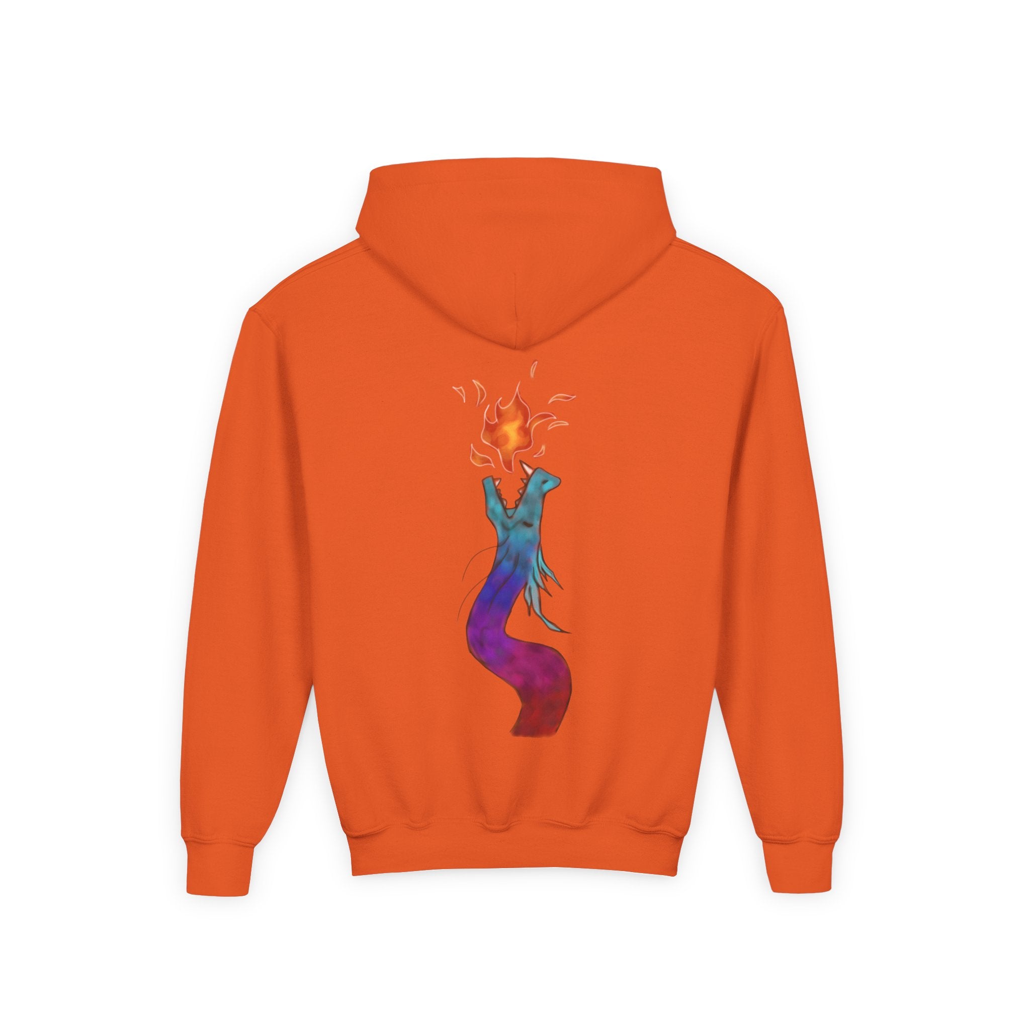 Youth Hoodie — Colorful Fire-Breathing Dragon Graphic
