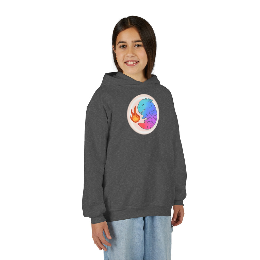 Youth Hoodie — Colorful Fire-Breathing Dragon Graphic