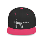 Florida Homeschool Flat Bill Snapback Hat (WHITE embroidery)