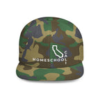 California Homeschool Flat Bill Snapback Hat (WHITE embroidery)