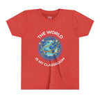Youth T‑Shirt — "The World Is My Classroom" Globe Tee for Young Explorers