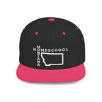 Montana Homeschool Flat Bill Snapback Hat (WHITE embroidery)
