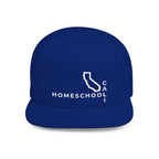 California Homeschool Flat Bill Snapback Hat (WHITE embroidery)