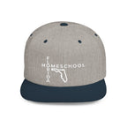 Florida Homeschool Flat Bill Snapback Hat (WHITE embroidery)