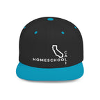 California Homeschool Flat Bill Snapback Hat (WHITE embroidery)