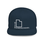 Utah Homeschool Flat Bill Snapback Hat (WHITE embroidery)