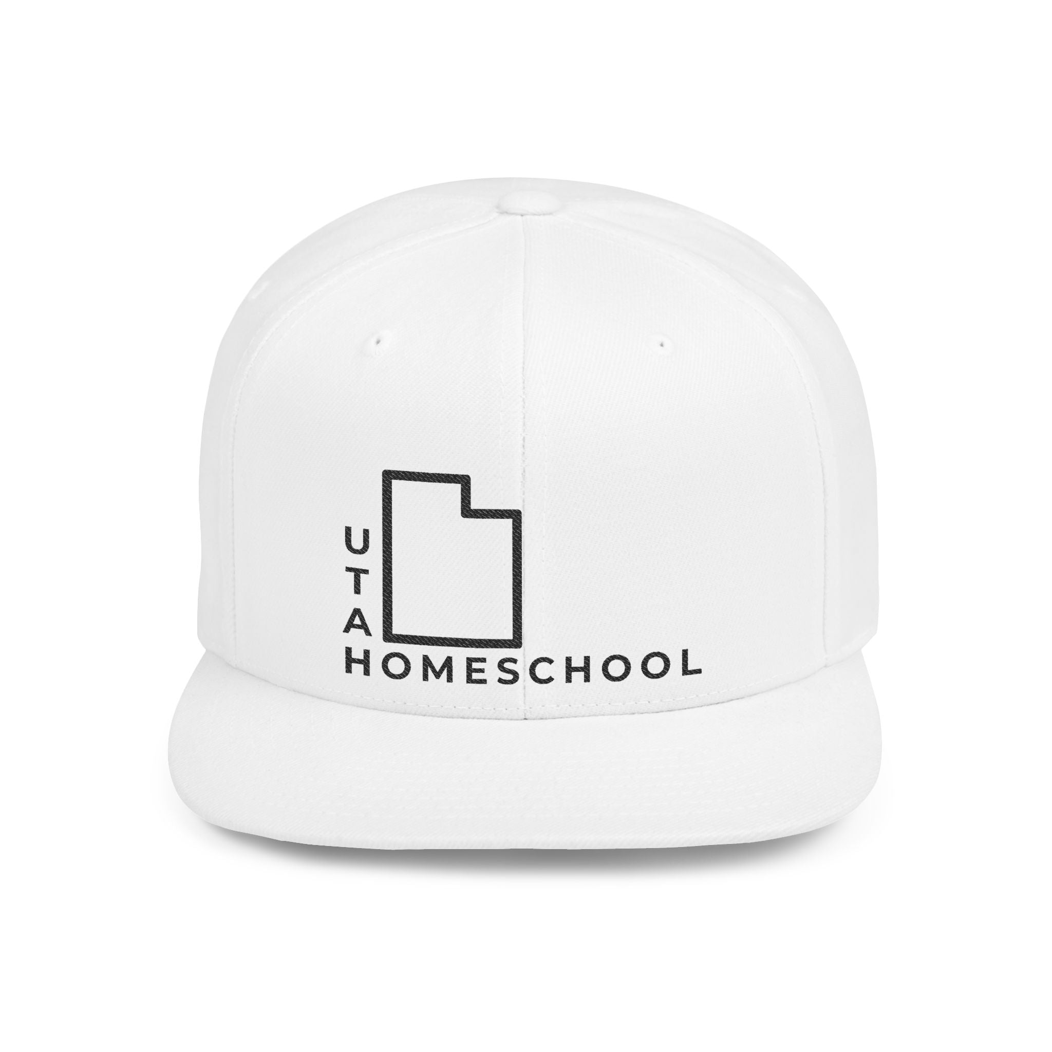 Utah Homeschool Flat Bill Snapback Hat (BLACK embroidery)