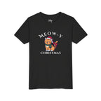 Youth Tee - "Meow-y Christmas" Cute Cat Kids Holiday T-Shirt