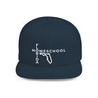 Florida Homeschool Flat Bill Snapback Hat (WHITE embroidery)