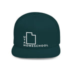 Utah Homeschool Flat Bill Snapback Hat (WHITE embroidery)