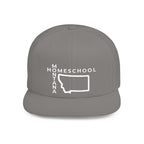 Montana Homeschool Flat Bill Snapback Hat (WHITE embroidery)