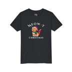 Youth Tee - "Meow-y Christmas" Cute Cat Kids Holiday T-Shirt