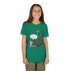 Youth Tee — "Have a Meowy Christmas" Cat & Christmas Tree Holiday Shirt