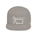 Montana Homeschool Flat Bill Snapback Hat (WHITE embroidery)