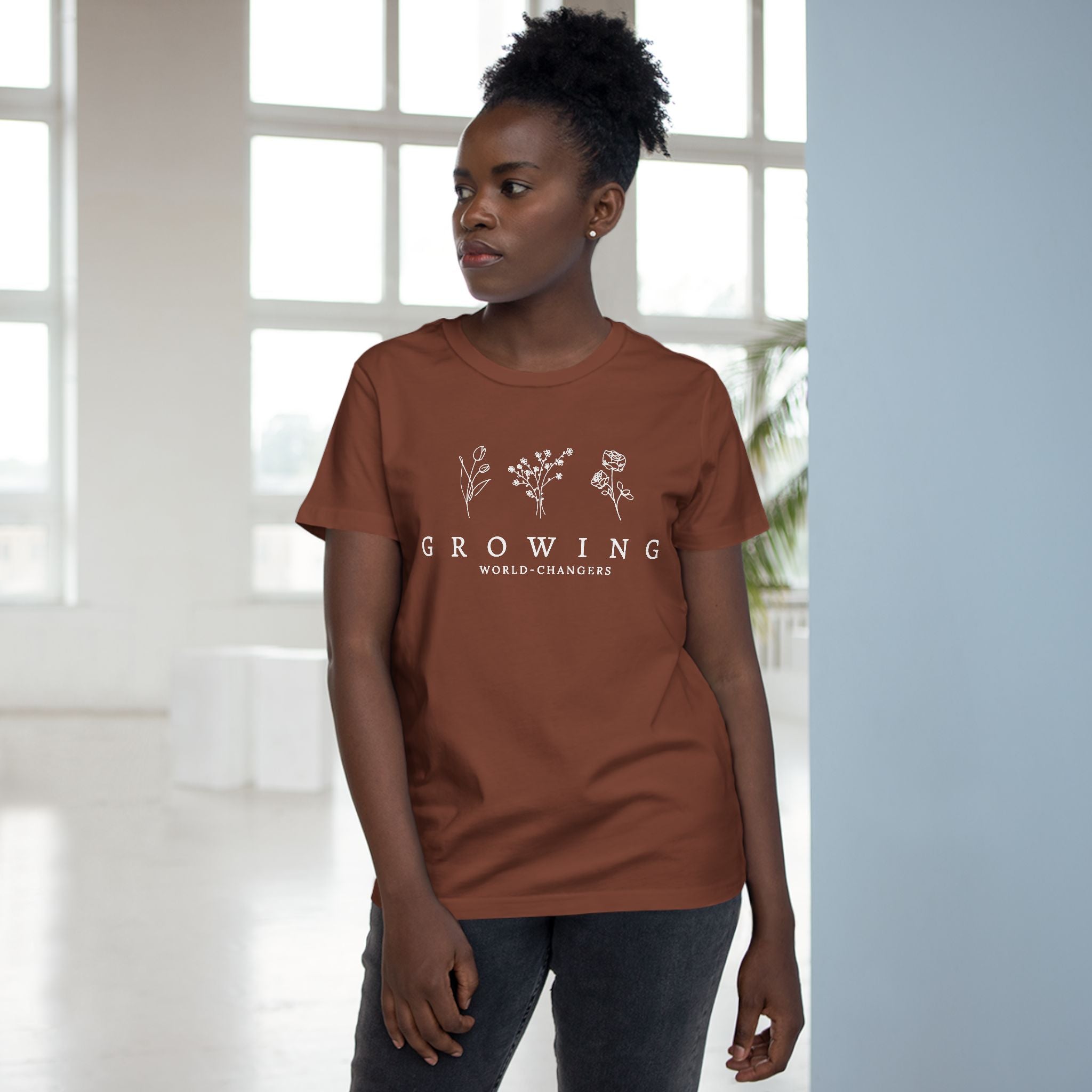 Floral Women’s Tee — 'Growing World Changers' Inspirational T-Shirt