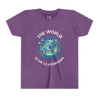 Youth T‑Shirt — "The World Is My Classroom" Globe Tee for Young Explorers