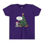 Youth Tee — "Have a Meowy Christmas" Cat & Christmas Tree Holiday Shirt