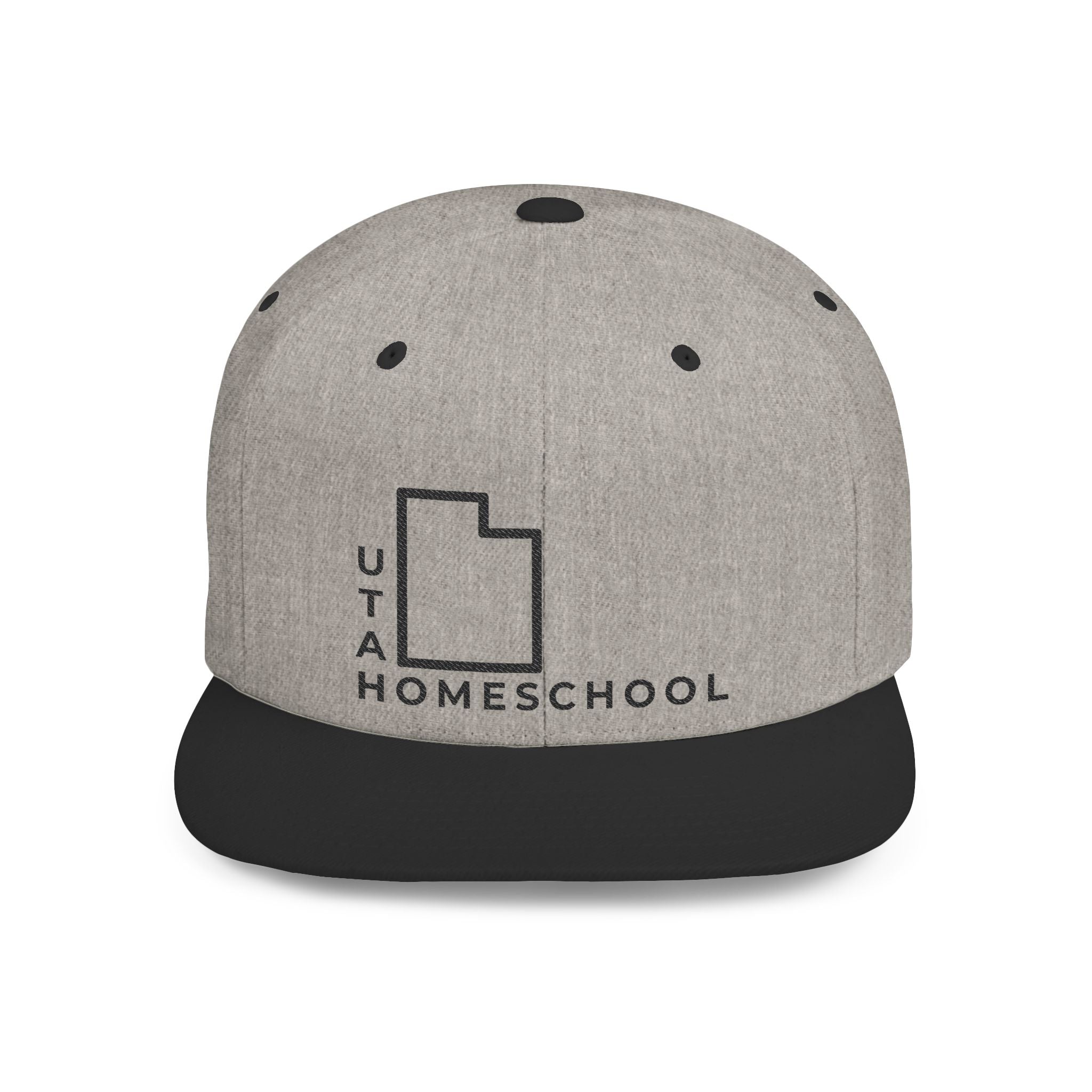 Utah Homeschool Flat Bill Snapback Hat (BLACK embroidery)