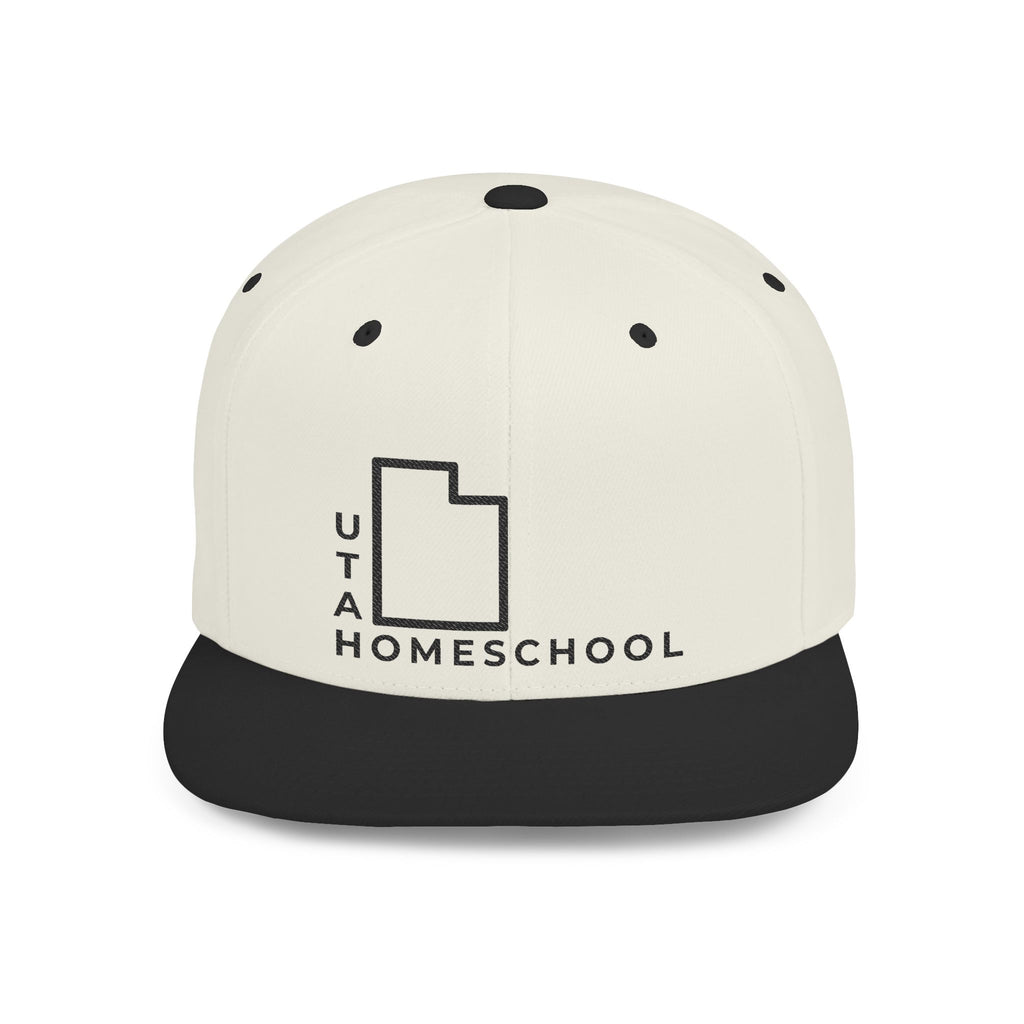 Utah Homeschool Flat Bill Snapback Hat (BLACK embroidery)