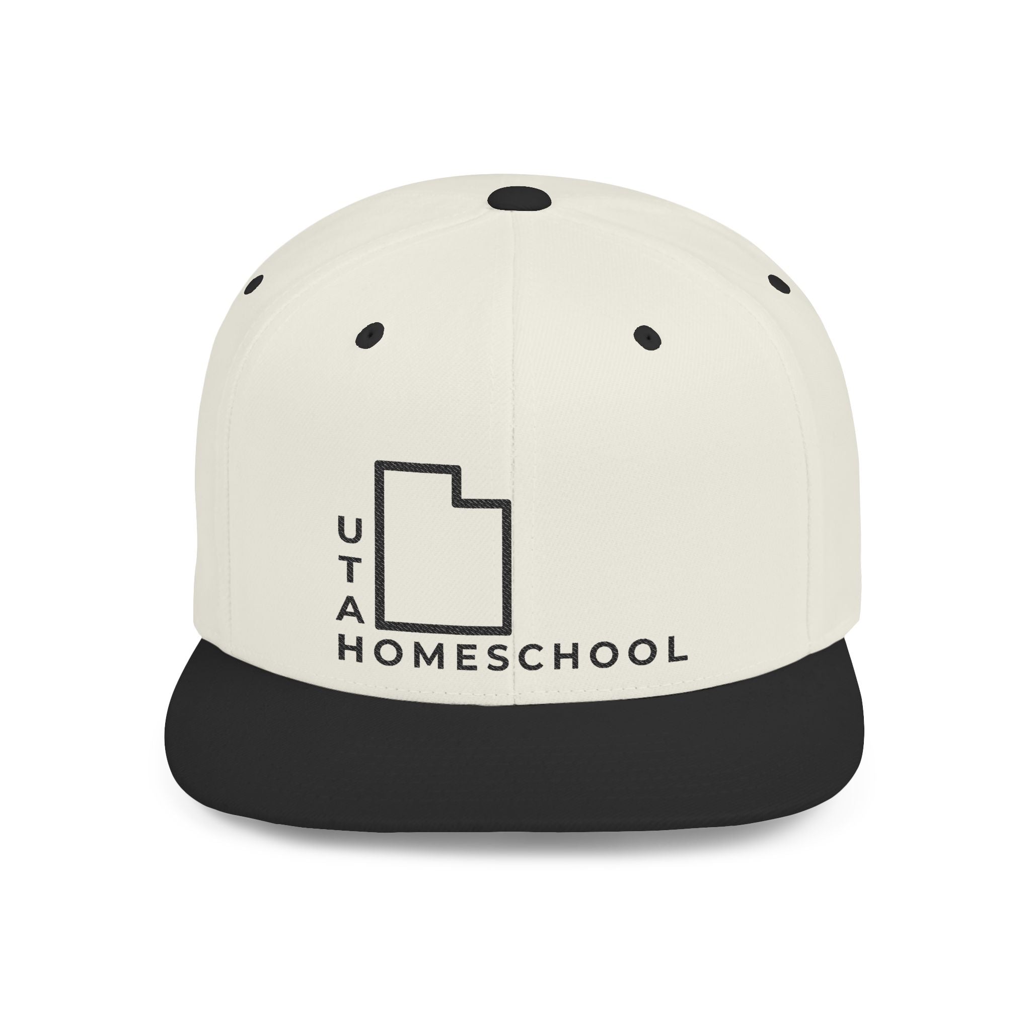 Utah Homeschool Flat Bill Snapback Hat (BLACK embroidery)