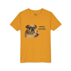 Youth Tee — Funny Bulldog Graphic “mmm, actually” Kids Shirt