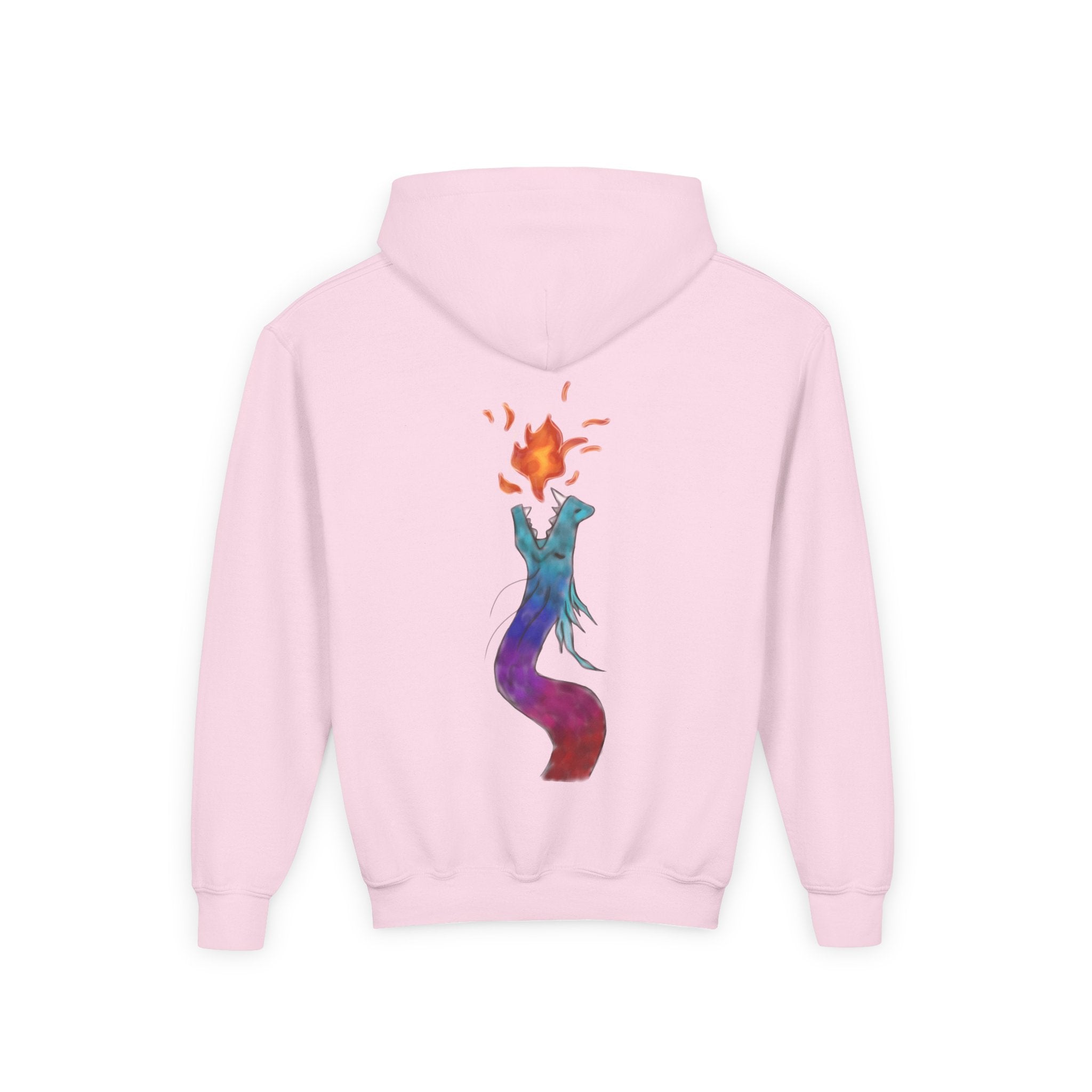Youth Hoodie — Colorful Fire-Breathing Dragon Graphic