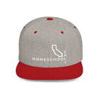 California Homeschool Flat Bill Snapback Hat (WHITE embroidery)