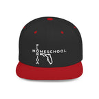 Florida Homeschool Flat Bill Snapback Hat (WHITE embroidery)