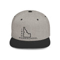 Idaho Homeschool Flat Bill Snapback Hat (BLACK embroidery)