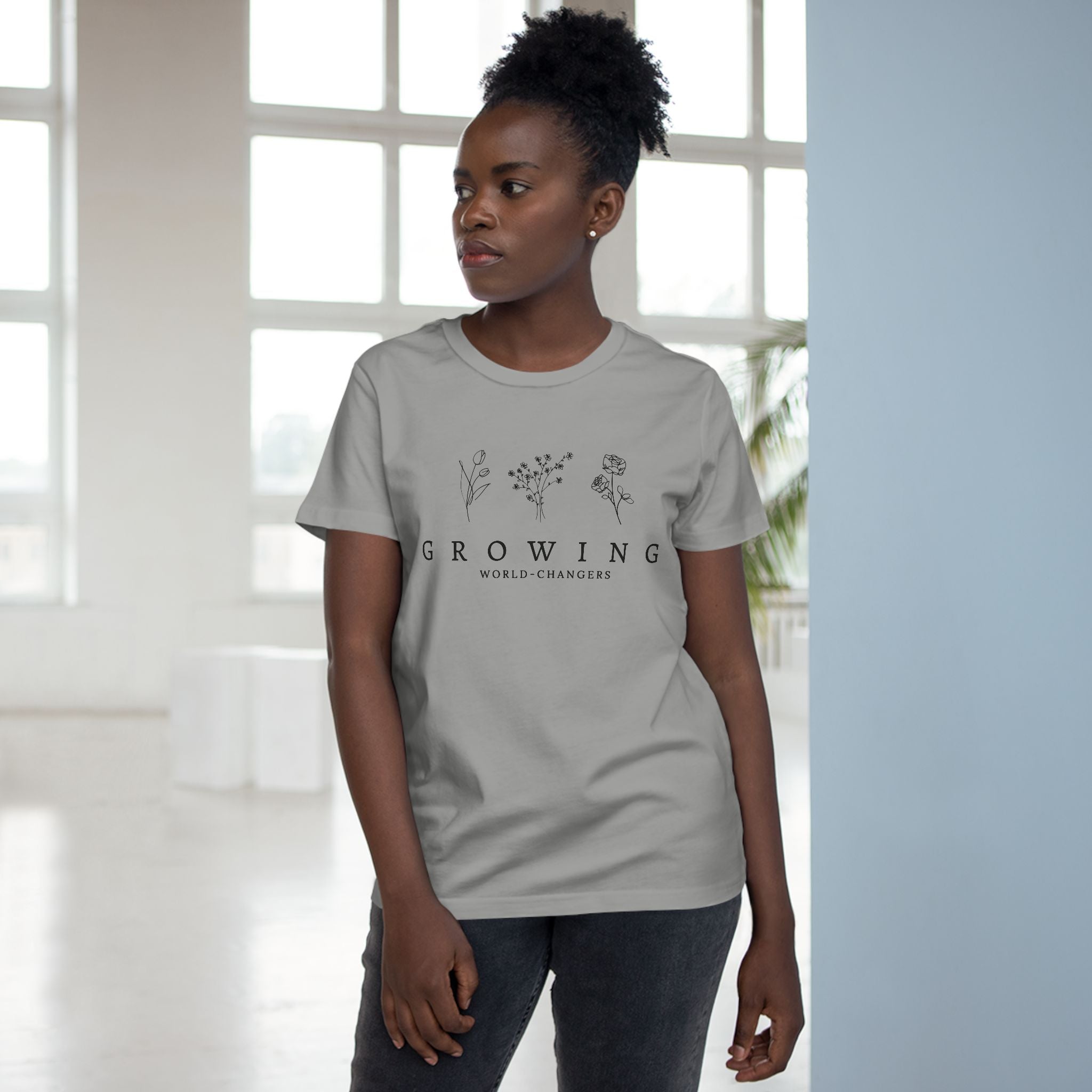 Floral Women’s Tee — 'Growing World Changers' Inspirational T-Shirt