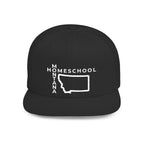 Montana Homeschool Flat Bill Snapback Hat (WHITE embroidery)