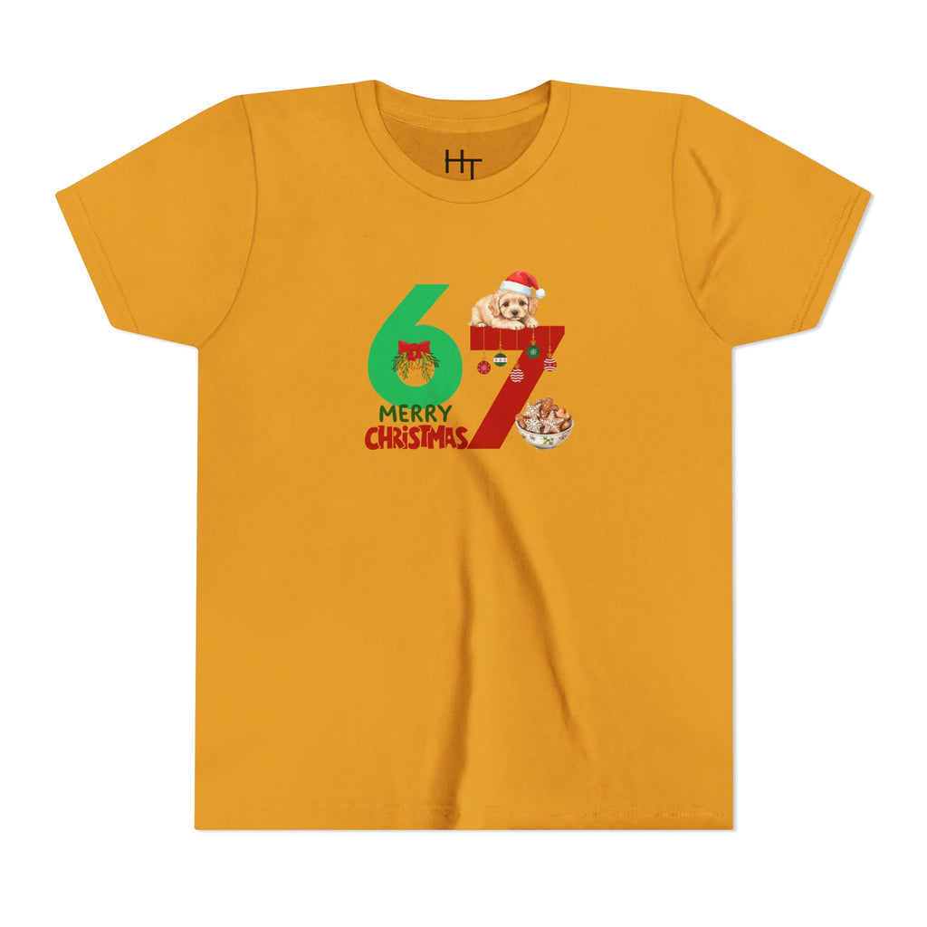 Youth Tee – '67 Merry Christmas' Cute Puppy Holiday Shirt