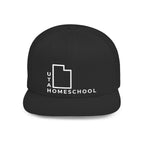 Utah Homeschool Flat Bill Snapback Hat (WHITE embroidery)