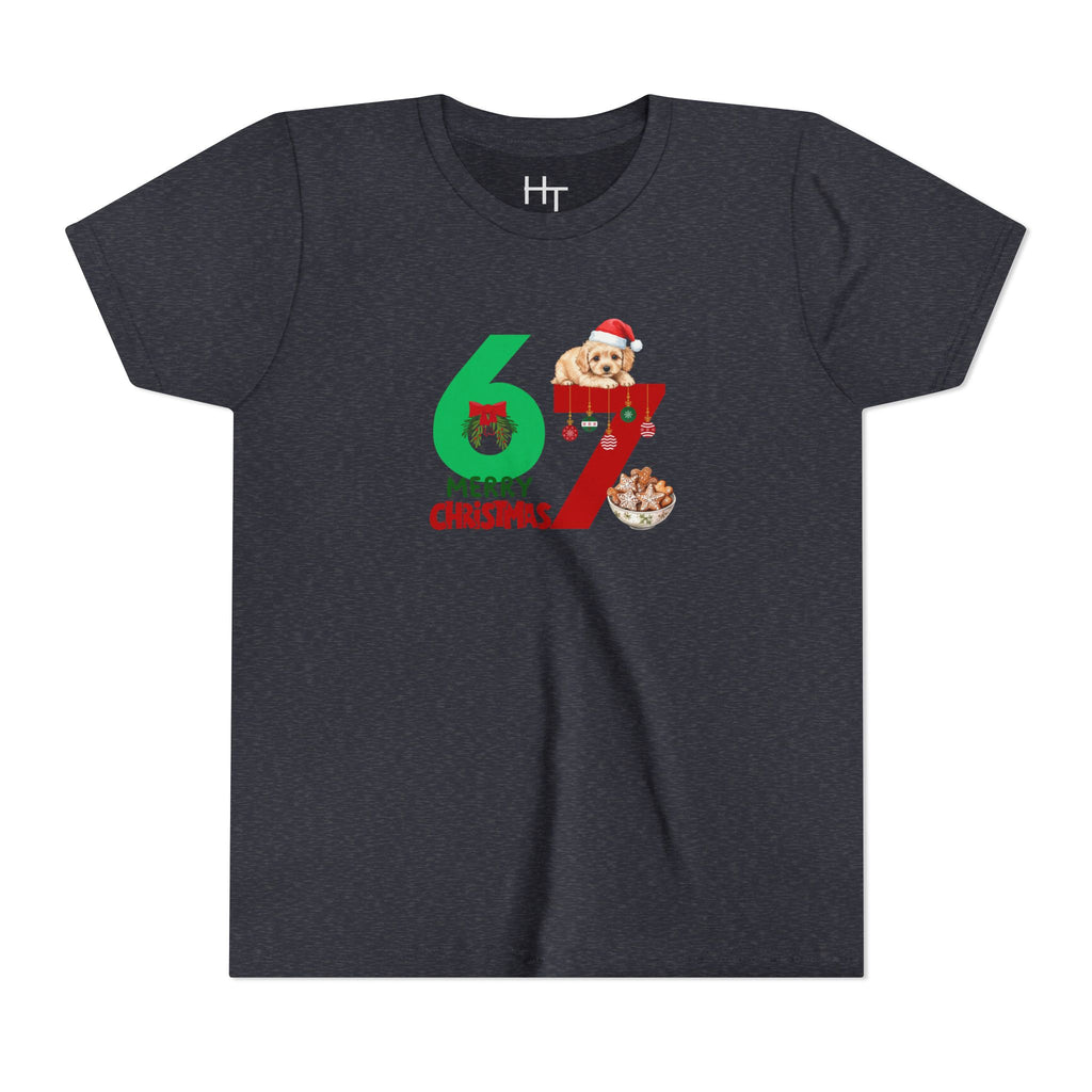 Youth Tee – '67 Merry Christmas' Cute Puppy Holiday Shirt