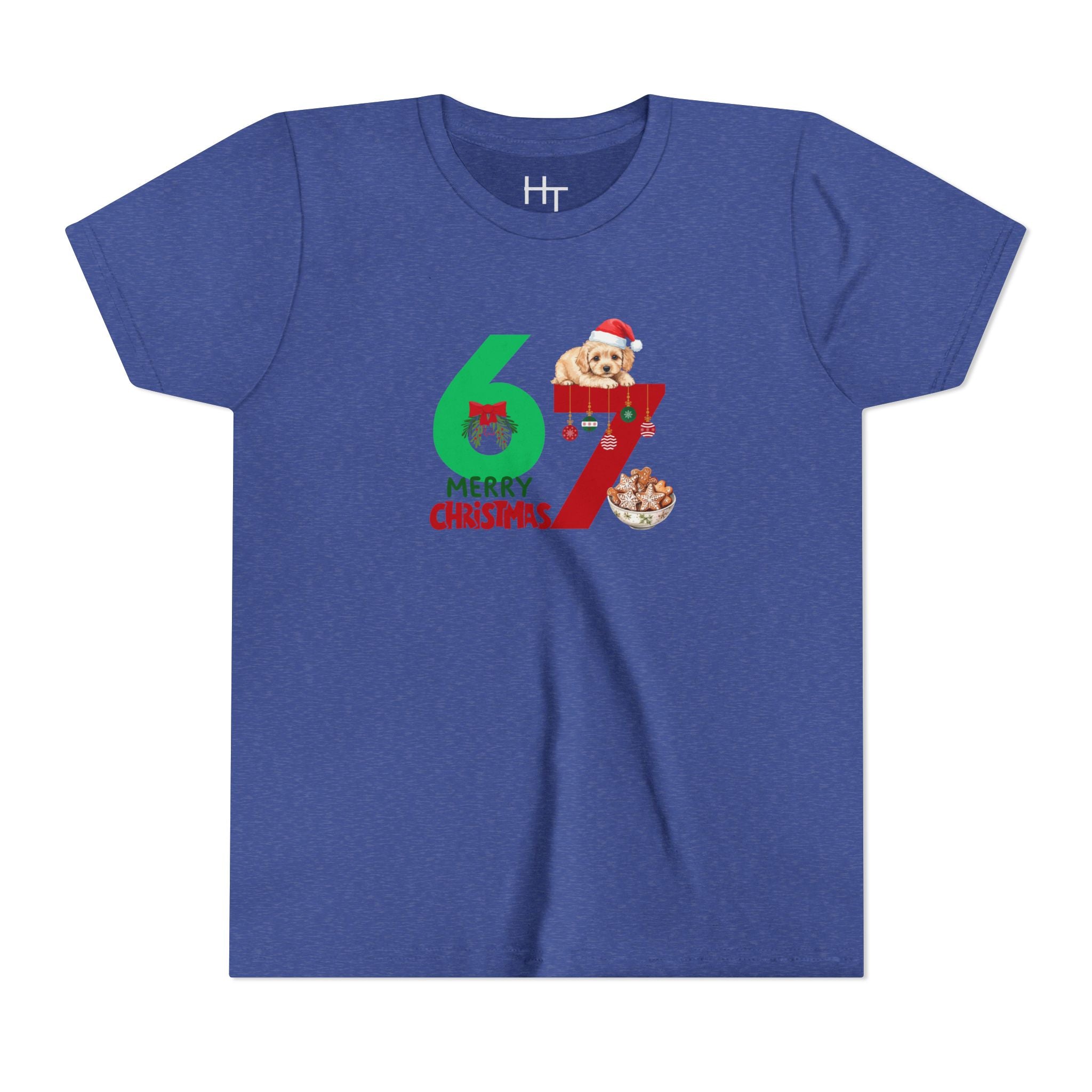 Youth Tee – '67 Merry Christmas' Cute Puppy Holiday Shirt