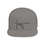 Florida Homeschool Flat Bill Snapback Hat (BLACK embroidery)