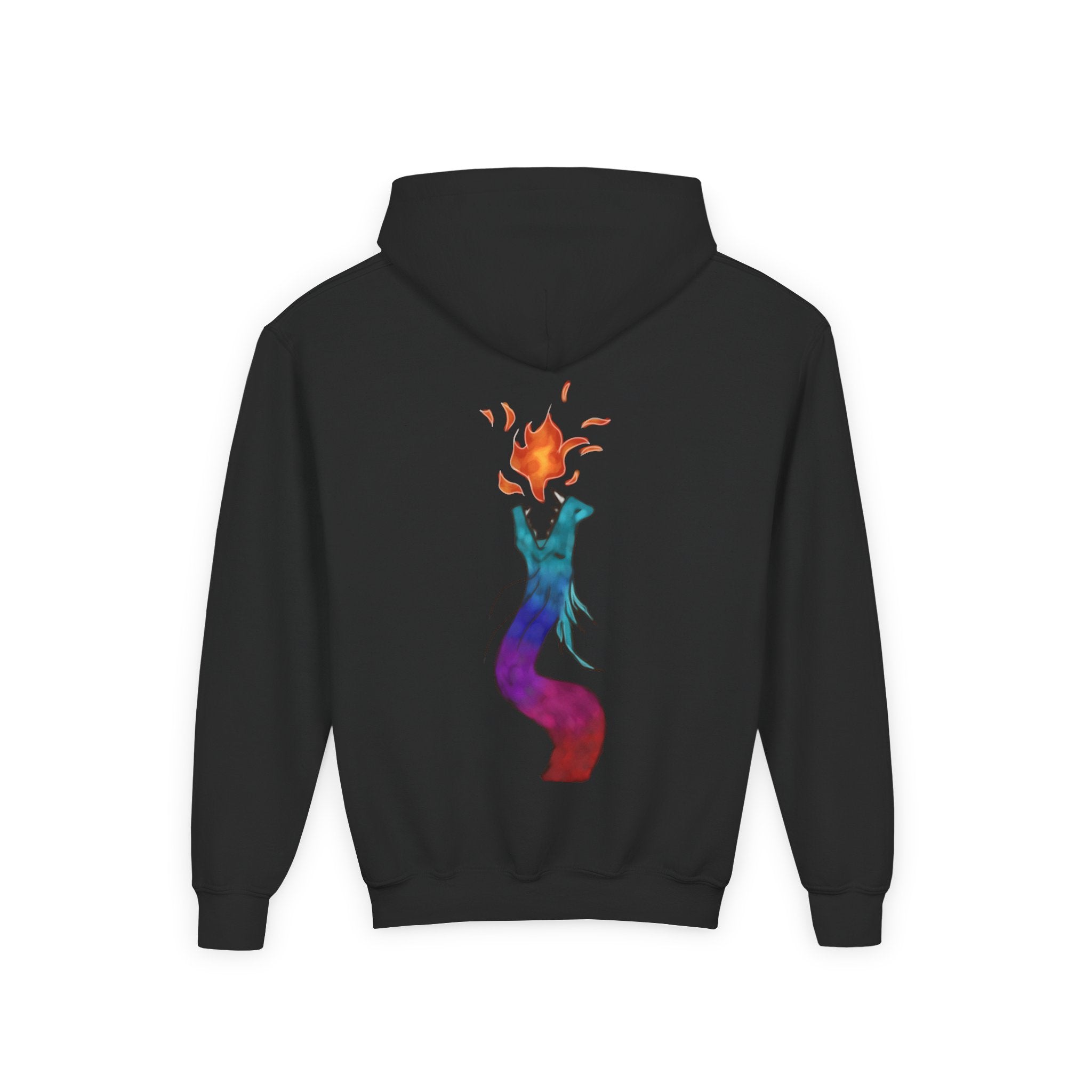 Youth Hoodie — Colorful Fire-Breathing Dragon Graphic