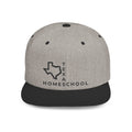Texas Homeschool Flat Bill Snapback Hat (BLACK embroidery)