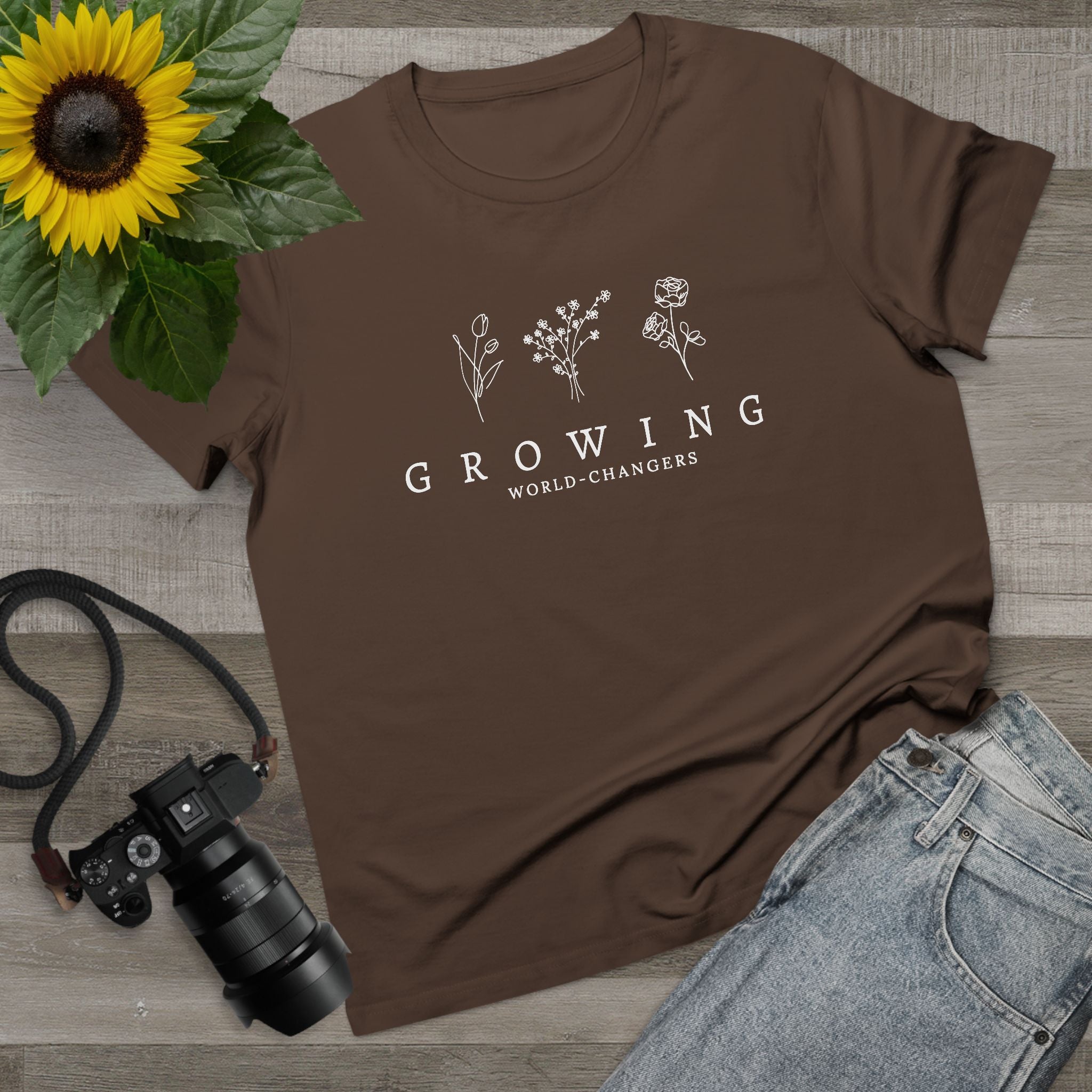 Floral Women’s Tee — 'Growing World Changers' Inspirational T-Shirt