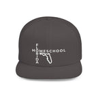 Florida Homeschool Flat Bill Snapback Hat (WHITE embroidery)