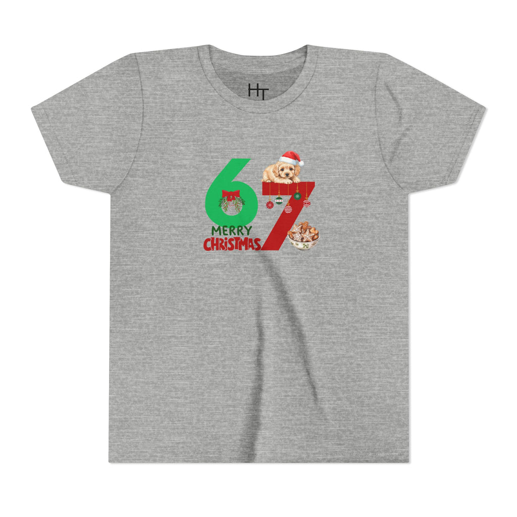 Youth Tee – '67 Merry Christmas' Cute Puppy Holiday Shirt