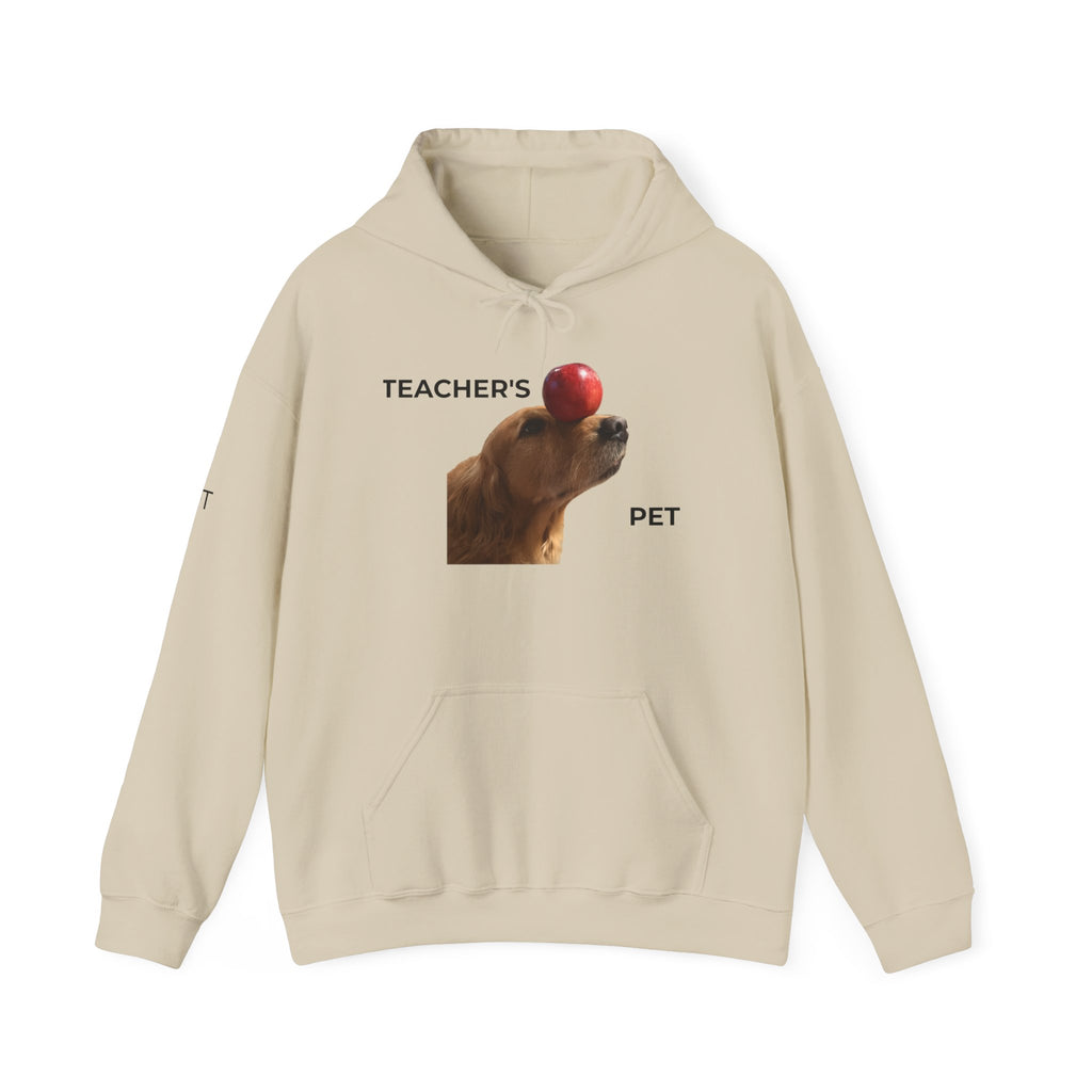 Teacher’s Pet Hoodie – Funny Dog with Apple Design